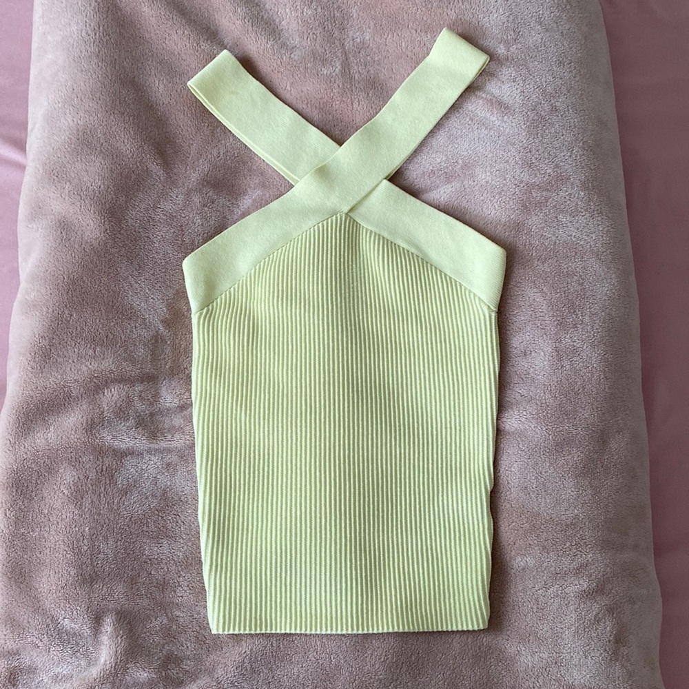 Aritzia Babaton Sculpt Knit Criss Cross Tank Top